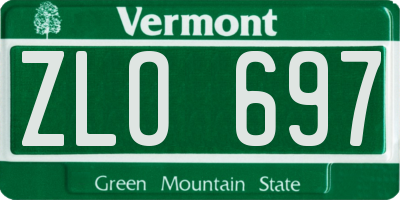 VT license plate ZLO697