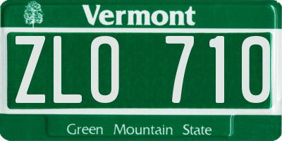 VT license plate ZLO710