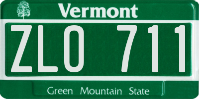 VT license plate ZLO711