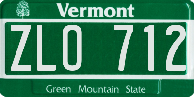 VT license plate ZLO712