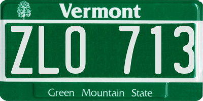 VT license plate ZLO713