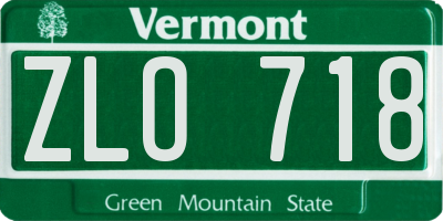 VT license plate ZLO718