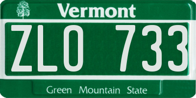 VT license plate ZLO733