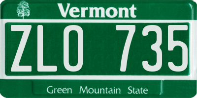 VT license plate ZLO735