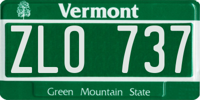 VT license plate ZLO737