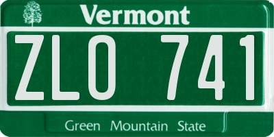 VT license plate ZLO741