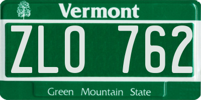 VT license plate ZLO762
