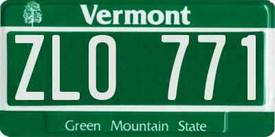 VT license plate ZLO771