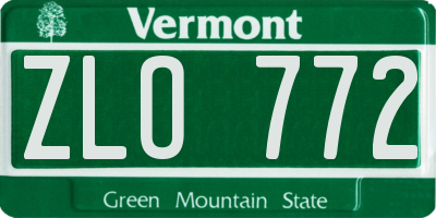 VT license plate ZLO772