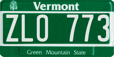 VT license plate ZLO773