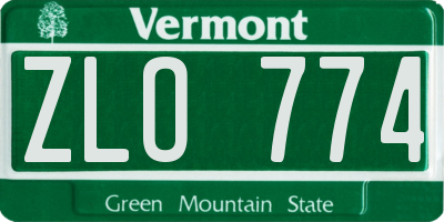VT license plate ZLO774