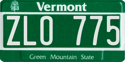VT license plate ZLO775