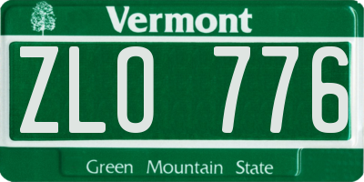 VT license plate ZLO776