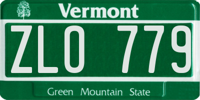 VT license plate ZLO779