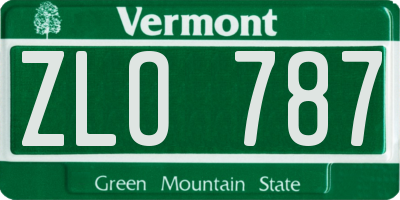 VT license plate ZLO787