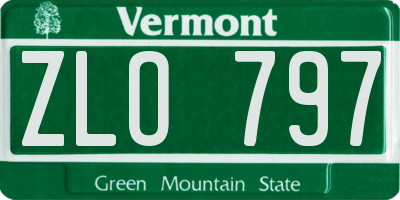 VT license plate ZLO797
