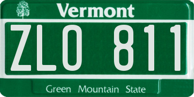 VT license plate ZLO811