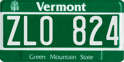 VT license plate ZLO824
