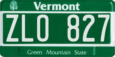 VT license plate ZLO827