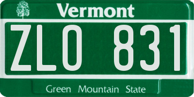 VT license plate ZLO831