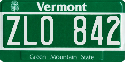 VT license plate ZLO842