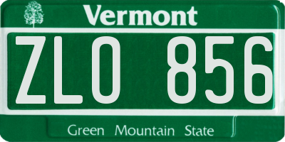 VT license plate ZLO856
