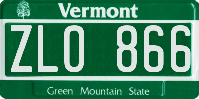 VT license plate ZLO866