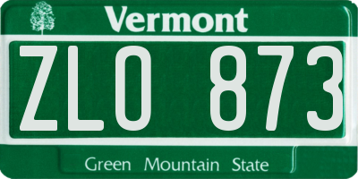 VT license plate ZLO873
