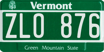 VT license plate ZLO876