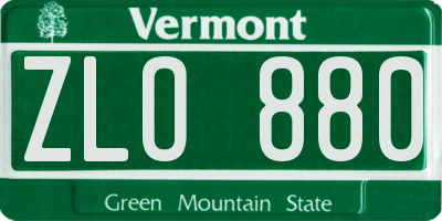 VT license plate ZLO880