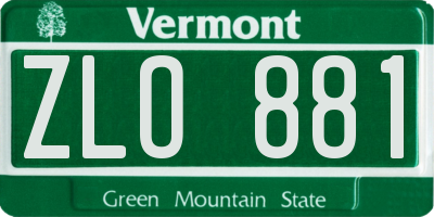 VT license plate ZLO881
