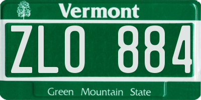 VT license plate ZLO884