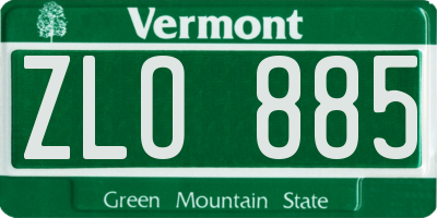 VT license plate ZLO885