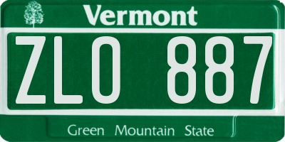 VT license plate ZLO887