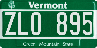 VT license plate ZLO895