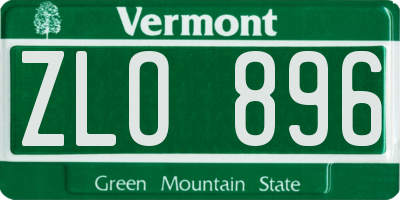 VT license plate ZLO896