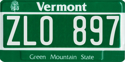 VT license plate ZLO897