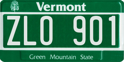 VT license plate ZLO901
