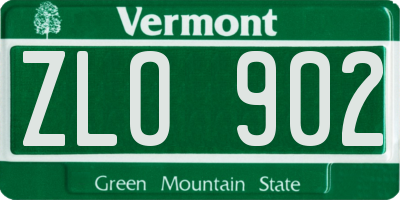 VT license plate ZLO902