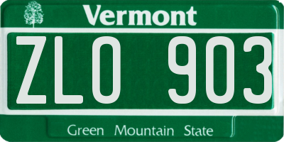 VT license plate ZLO903