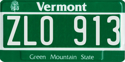 VT license plate ZLO913