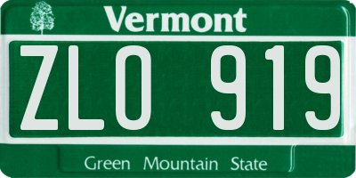 VT license plate ZLO919