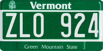 VT license plate ZLO924
