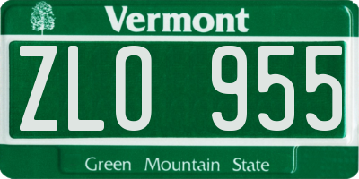 VT license plate ZLO955