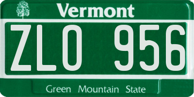 VT license plate ZLO956