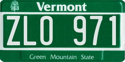 VT license plate ZLO971