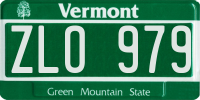 VT license plate ZLO979