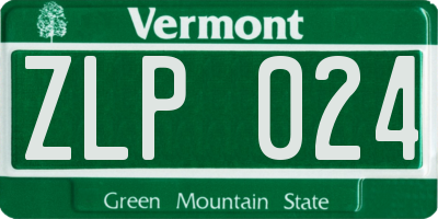 VT license plate ZLP024