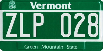 VT license plate ZLP028
