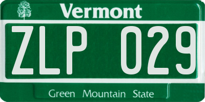 VT license plate ZLP029